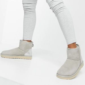 ugg womens classic mini ii metallic boots goat